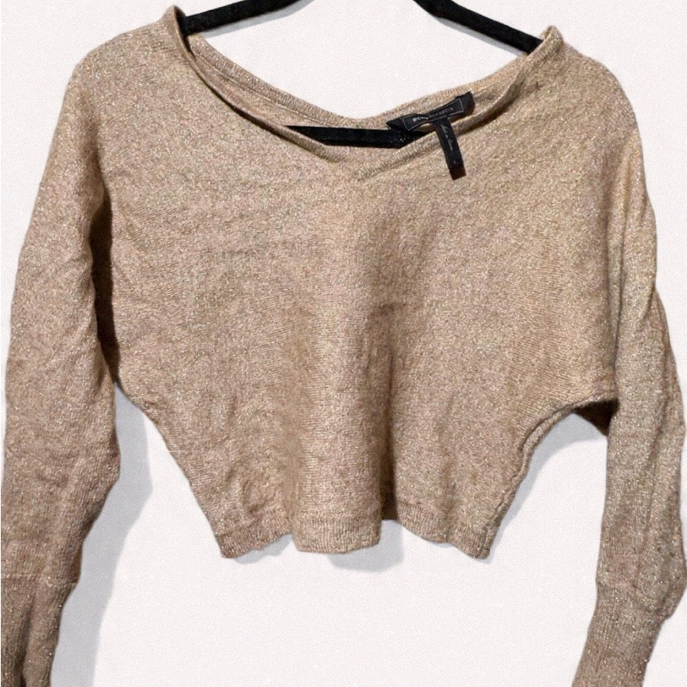 BCBG Gold Cropped Women's Sweater XS